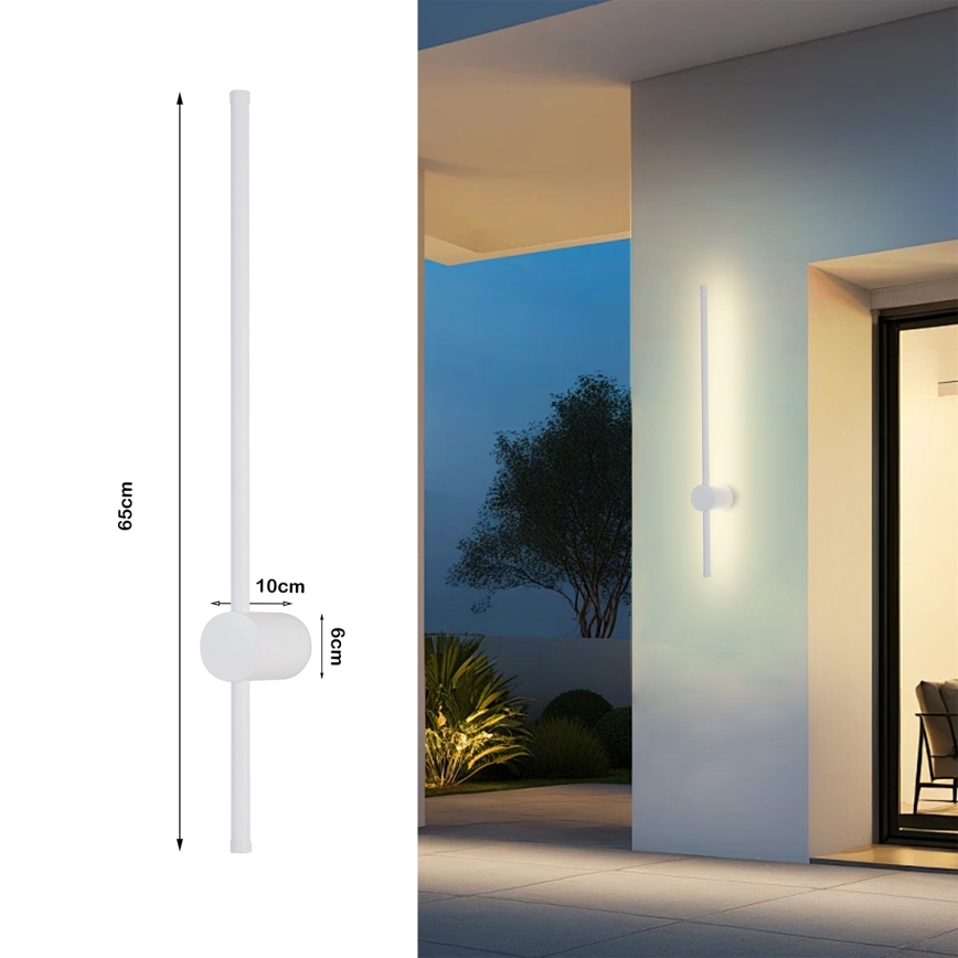 Brilagi - AURA LED Outdoor Wall Light LED/12W/230V 3000K IP54 65 cm White CRI 90