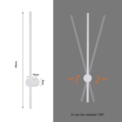 Brilagi - AURA LED Outdoor Wall Light LED/12W/230V 3000K IP54 65 cm White CRI 90