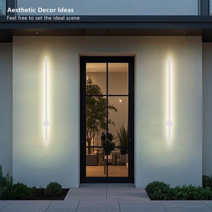 Brilagi - LED Outdoor Wall Light AURA LED/20W/230V 3000K IP54 97 cm White CRI 90