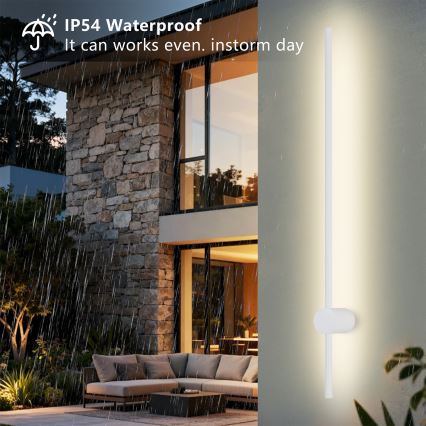 Brilagi - LED Outdoor Wall Light AURA LED/20W/230V 3000K IP54 97 cm White CRI 90