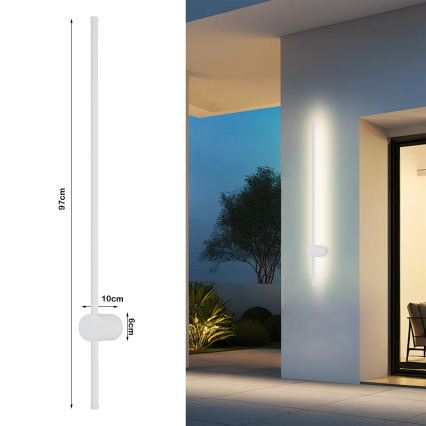 Brilagi - LED Outdoor Wall Light AURA LED/20W/230V 3000K IP54 97 cm White CRI 90