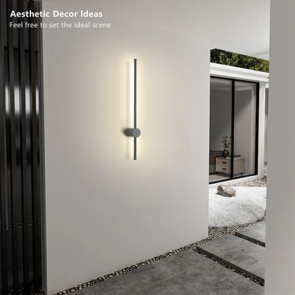 Brilagi - AURA LED Outdoor Wall Light LED/12W/230V 4000K IP54 65 cm Anthracite