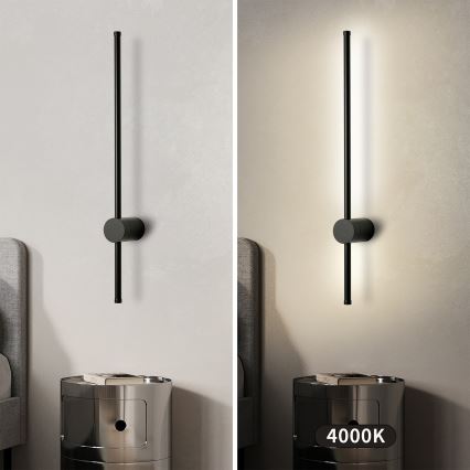 Brilagi - LED Outdoor Wall Light AURA LED/12W/230V 4000K IP54 65 cm Black