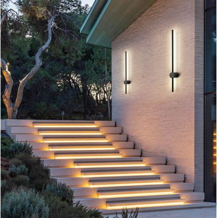 Brilagi - LED Outdoor Wall Light AURA LED/12W/230V 4000K IP54 65 cm Black
