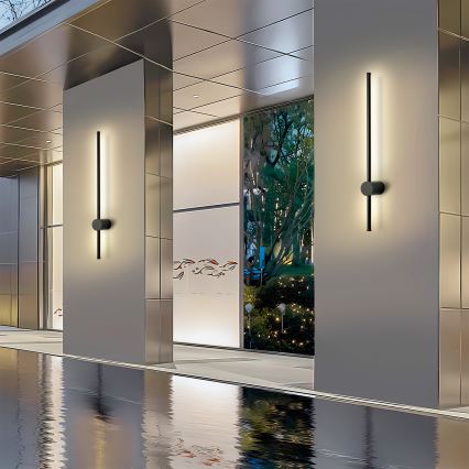Brilagi - LED Outdoor Wall Light AURA LED/12W/230V 4000K IP54 65 cm Black