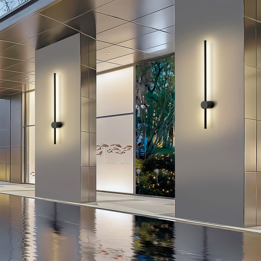 Brilagi - LED Outdoor Wall Light AURA LED/12W/230V 4000K IP54 65 cm Black