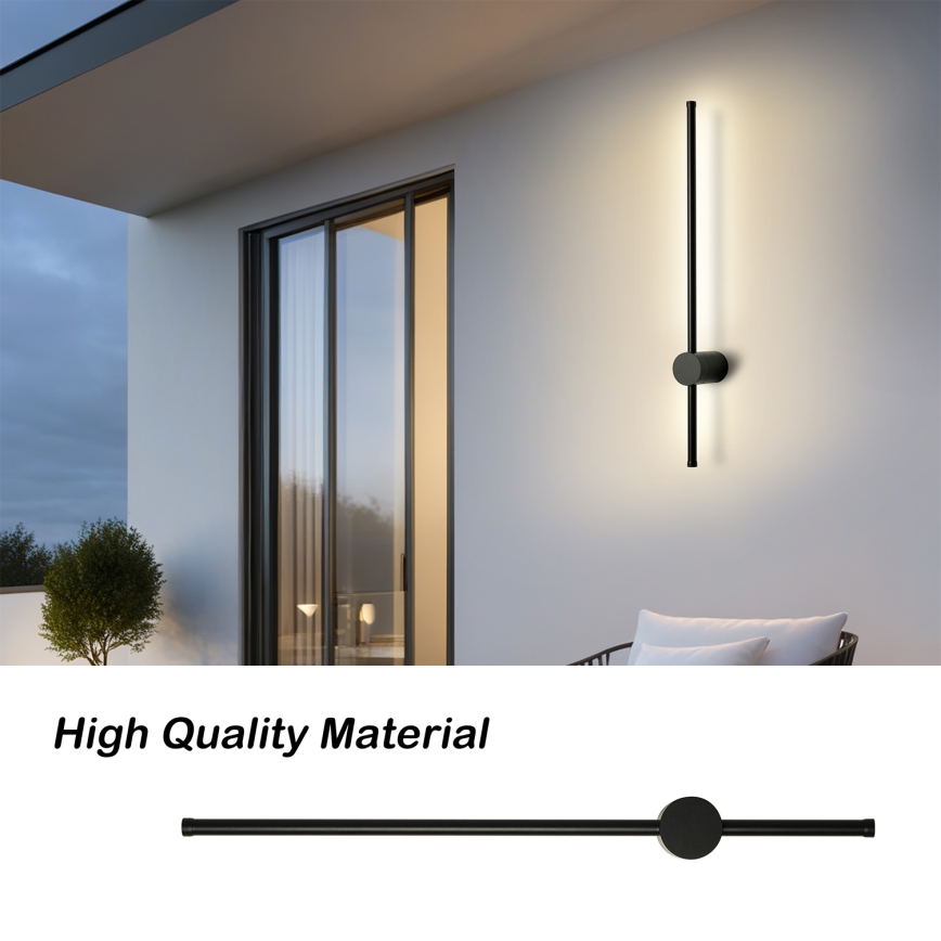 Brilagi - LED Outdoor Wall Light AURA LED/12W/230V 4000K IP54 65 cm Black