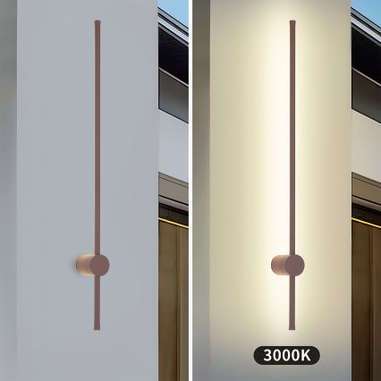 Brilagi - AURA LED Outdoor Wall Light 20W/230V 3000K IP54 97 cm brown CRI 90