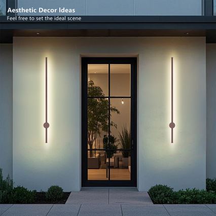 Brilagi - AURA LED Outdoor Wall Light 20W/230V 3000K IP54 97 cm brown CRI 90