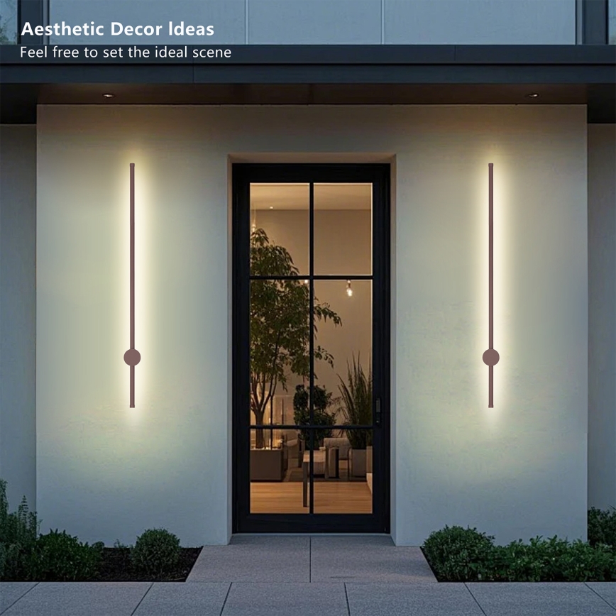 Brilagi - AURA LED Outdoor Wall Light 20W/230V 3000K IP54 97 cm brown CRI 90