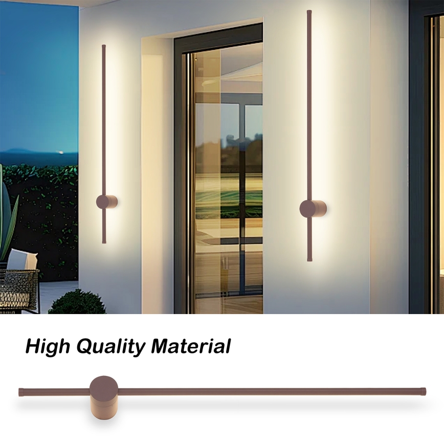 Brilagi - AURA LED Outdoor Wall Light 20W/230V 3000K IP54 97 cm brown CRI 90
