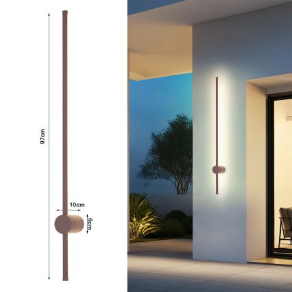 Brilagi - AURA LED Outdoor Wall Light 20W/230V 3000K IP54 97 cm brown CRI 90