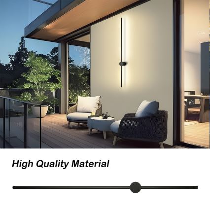 Brilagi - LED Outdoor Wall Light AURA LED/20W/230V 4000K IP54 97 cm Black