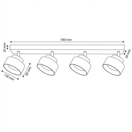 Brilagi - AURA LUX 4xGX53/30W/230V Spotlight Black/Gold