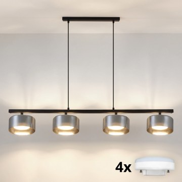 BRILAGI - AURA LUX LED RGB+CCT Dimmable Cable-Suspended Pendant 4xGX53/14W/230V 2700-6500K Tuya Wi-Fi Black/Smoked