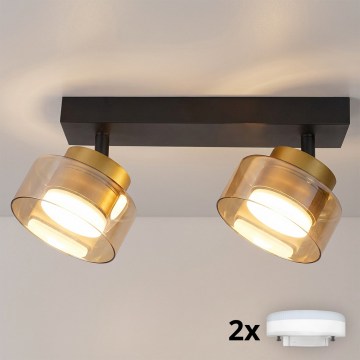 BRILAGI - AURA LUX LED RGB+CCT Dimmable Spotlight 2xGX53/14W/230V 2700-6500K Wi-Fi Tuya Black/Gold