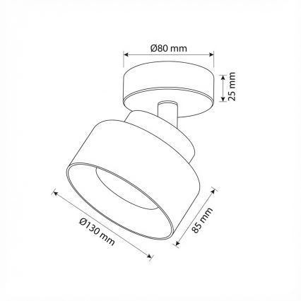 Brilagi - AURA LUX spotlight 1x GX53 (30W/230V), dia. 13 cm, black/gold