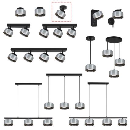 Brilagi - AURA LUX Spotlight 1xGX53/30W/230V Ø 13 cm Black/Smoked