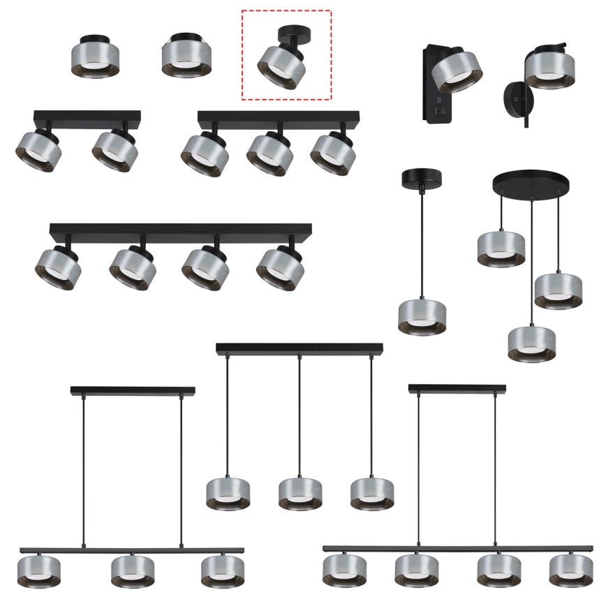 Brilagi - AURA LUX Spotlight 1xGX53/30W/230V Ø 13 cm Black/Smoked