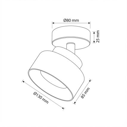 Brilagi - AURA LUX Spotlight 1xGX53/30W/230V Ø 13 cm Black/Smoked