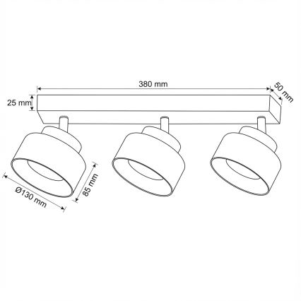 Brilagi - AURA LUX Spotlight 3xGX53/30W/230V Black/Smoked