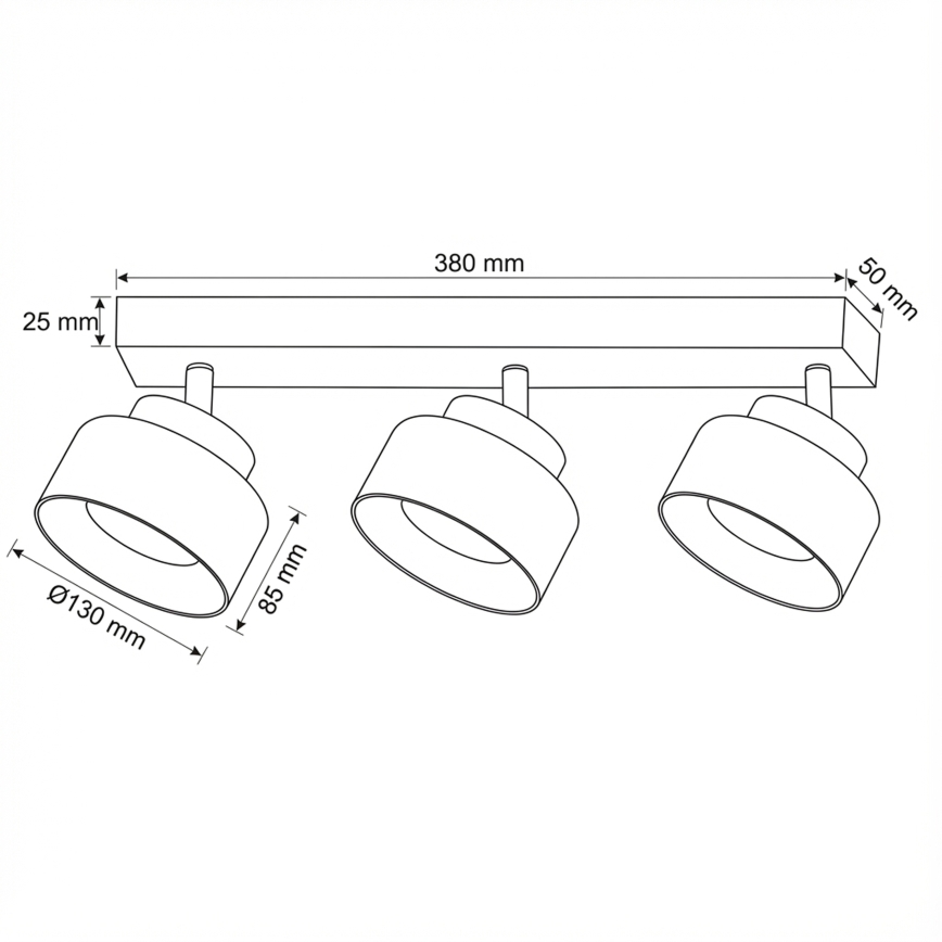 Brilagi - AURA LUX Spotlight 3xGX53/30W/230V Black/Smoked