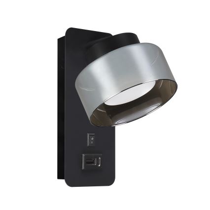 Brilagi - AURA LUX Wall Lamp with USB Port 1xGX53/30W/230V Black/Smoked