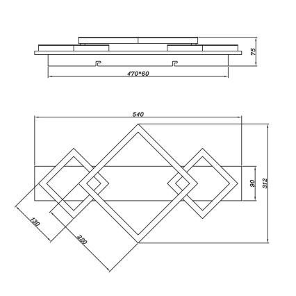 Brilagi - AXIS I LED Ceiling Light/24W/230V