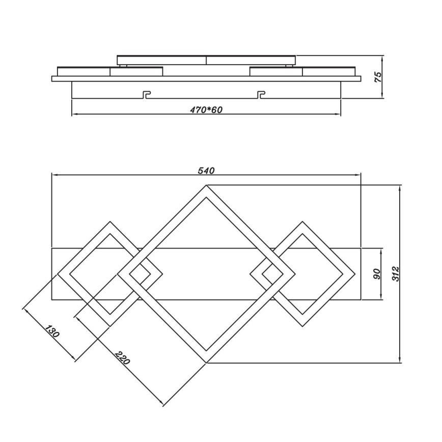 Brilagi - AXIS I LED Ceiling Light/24W/230V