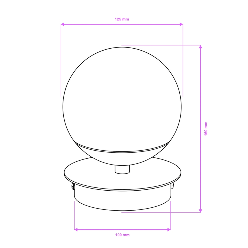 Brilagi - BALL LED Bathroom Wall Light LED/6W/230V 3000/4000/6500K IP44 Black