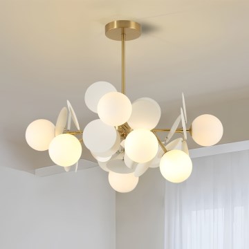 Brilagi - BALMO Rod Chandelier 8xG9/9W/230V, Ø 60 cm, Gold/White