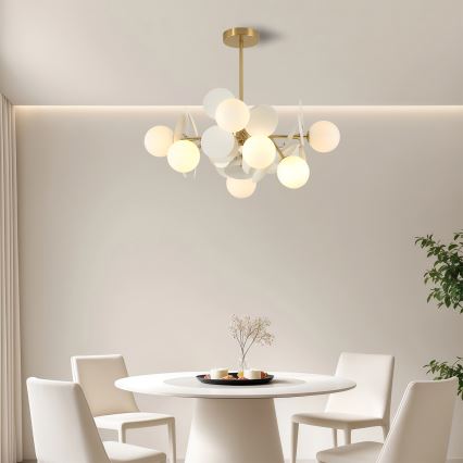 Brilagi - BALMO Rod Chandelier 8xG9/9W/230V, Ø 60 cm, Gold/White