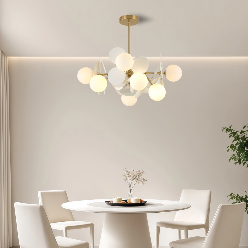 Brilagi - BALMO Rod Chandelier 8xG9/9W/230V, Ø 60 cm, Gold/White