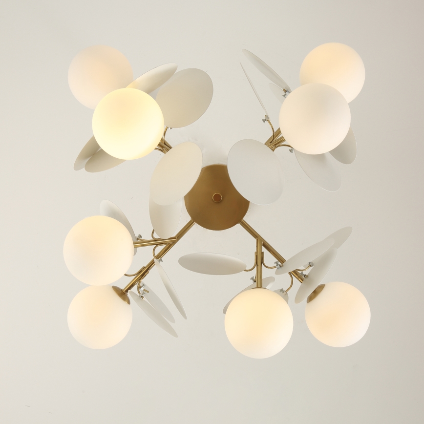 Brilagi - BALMO Rod Chandelier 8xG9/9W/230V, Ø 60 cm, Gold/White