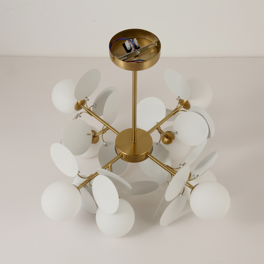 Brilagi - BALMO Rod Chandelier 8xG9/9W/230V, Ø 60 cm, Gold/White