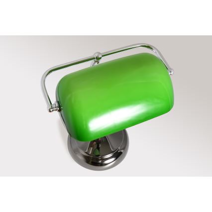Brilagi - BANK OFFICE Desk Lamp 1xE27/60W/230V Black/Silver/Green