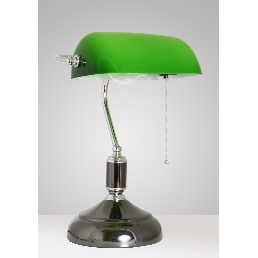 Brilagi - BANK OFFICE Desk Lamp 1xE27/60W/230V Black/Silver/Green