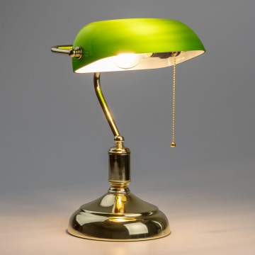 Brilagi - BANK OFFICE Desk Lamp 1xE27/60W/230V Gold/Green