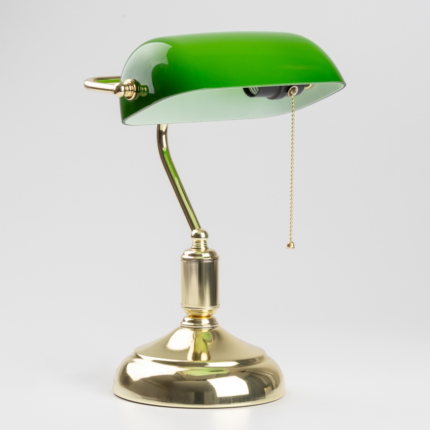 Brilagi - BANK OFFICE Desk Lamp 1xE27/60W/230V Gold/Green