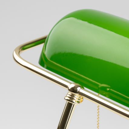 Brilagi - BANK OFFICE Desk Lamp 1xE27/60W/230V Gold/Green
