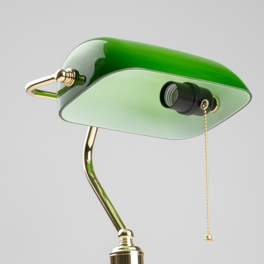 Brilagi - BANK OFFICE Desk Lamp 1xE27/60W/230V Gold/Green