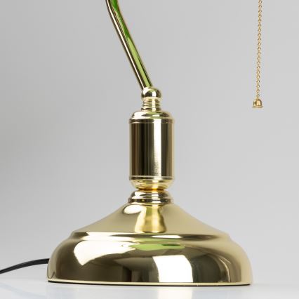 Brilagi - BANK OFFICE Desk Lamp 1xE27/60W/230V Gold/Green