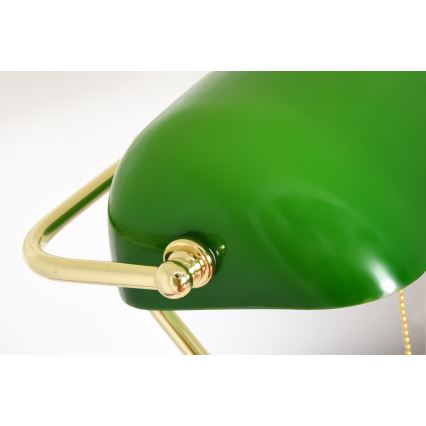Brilagi - BANK OFFICE Table Lamp 1xE27/60W/230V Black/Gold/Green