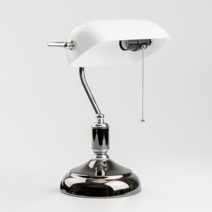 Brilagi - BANK OFFICE Table Lamp 1xE27/60W/230V Black/Silver/White