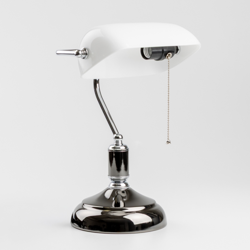 Brilagi - BANK OFFICE Table Lamp 1xE27/60W/230V Black/Silver/White