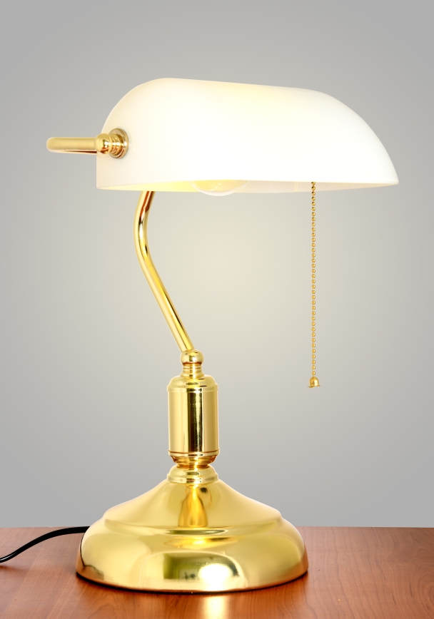 Brilagi - BANK OFFICE Table Lamp 1xE27/60W/230V gold/white