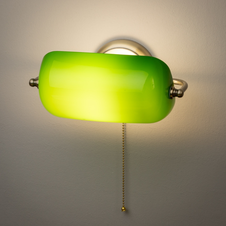 Brilagi - BANK OFFICE Wall Lamp 1xE27/60W/230V Brass/Green