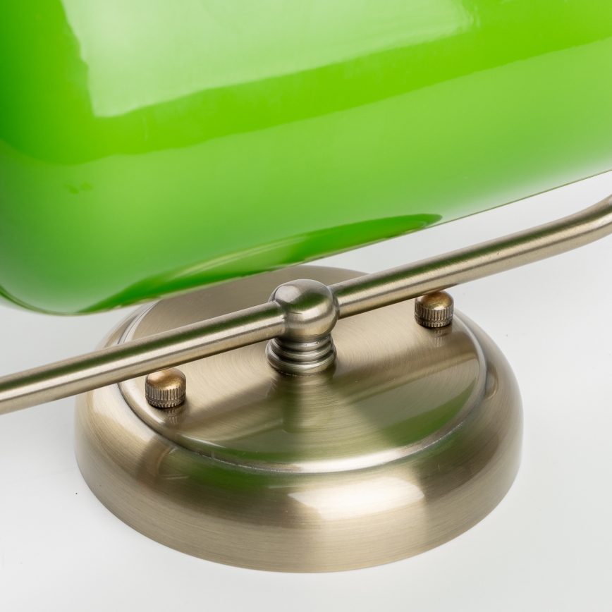 Brilagi - BANK OFFICE Wall Lamp 1xE27/60W/230V Brass/Green