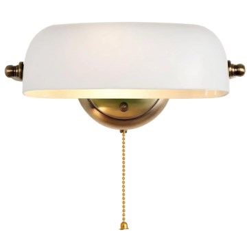 Brilagi - BANK OFFICE Wall Lamp 1xE27/60W/230V Brass/White