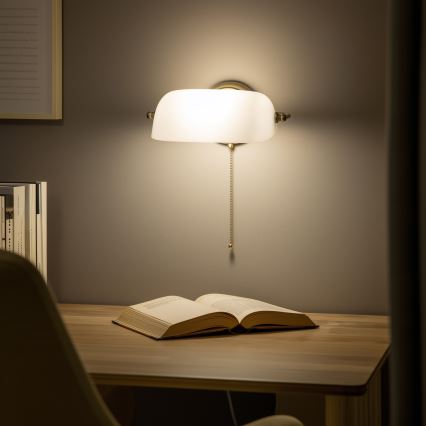 Brilagi - BANK OFFICE Wall Lamp 1xE27/60W/230V Brass/White